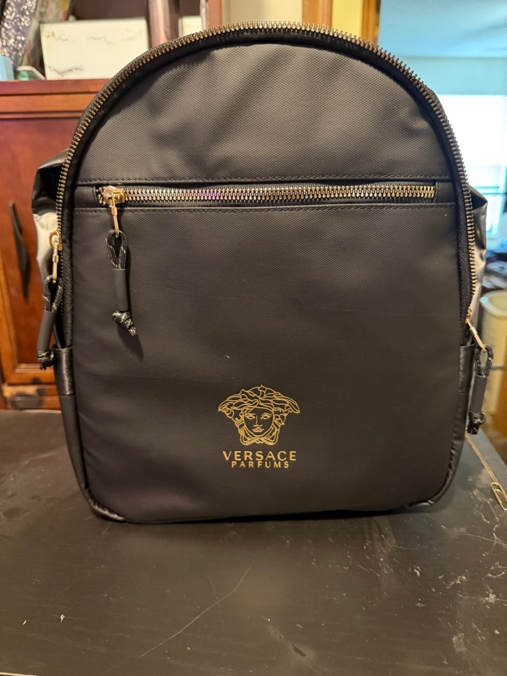 Versace Parfums Black Mini Backpack